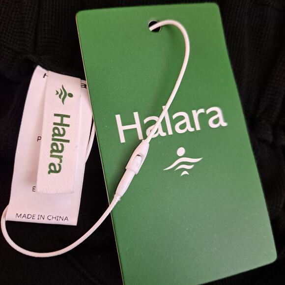 NWT Halara Flex Waffle Work Pants Elastic High Waisted Wide Leg Black Size M - Picture 7 of 7